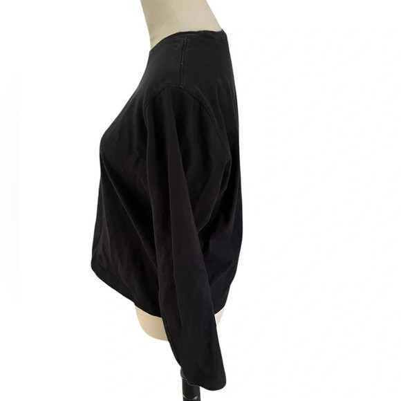 Sundance Women’s XL Black Long Sleeve Crew Neck Top Gray Heart Fits like Large - Picture 5 of 8